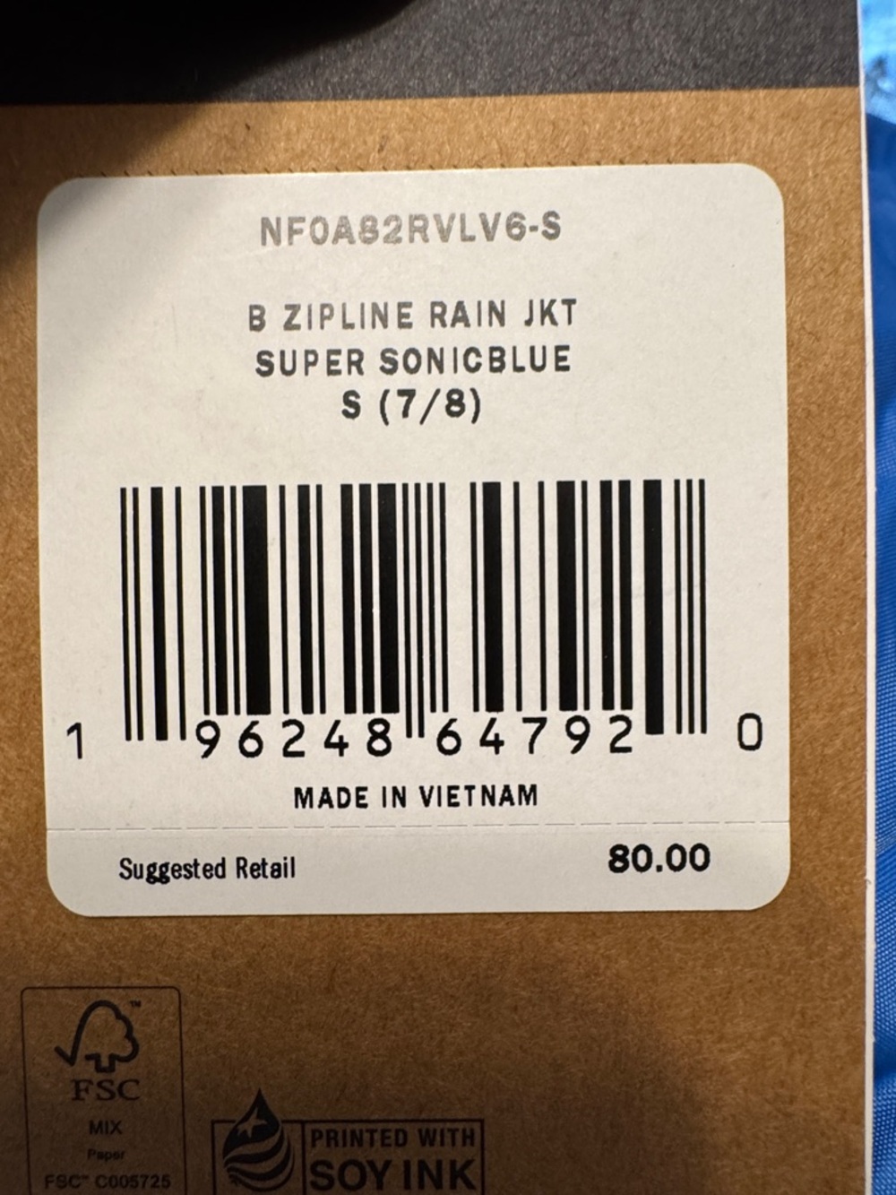 The North Face Royal Blue Hooded Packable Jacket - Picture 3 of 3